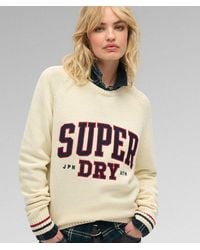 Superdry - & Co Slouchy Knitted Graphic Crew Jumper - Lyst