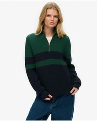 Superdry - Oversized Cotton Classic Stripe Half-zip Jumper - Lyst