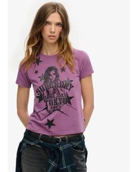 Superdry - & Co Slim Fit Pop Archive Super Fitted T-shirt - Lyst