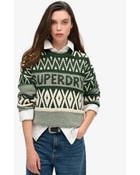 Superdry - & Co Branded Pattern Crew Jumper - Lyst