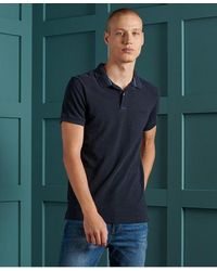 Superdry - Organic Cotton Vintage Destroyed Polo Shirt Dark - Lyst