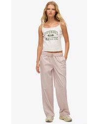 Superdry - & Co Organic Cotton Stripe Elasticated Trousers - Lyst