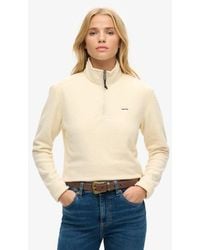 Superdry - & Co Polar Fleece Cropped Half Zip - Lyst