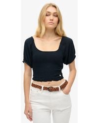 Superdry - & Co Smocked Woven Top - Lyst