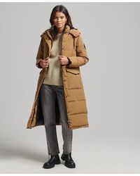 superdry women's longline quilted everest jacket