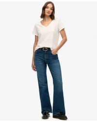 Superdry - & Co Organic Cotton High Rise Flare Jeans - Lyst