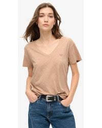 Superdry - & Co Embroidered Slub Relaxed Fit V-neck T-shirt - Lyst