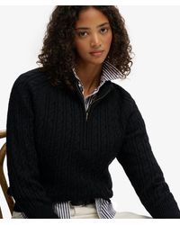 Superdry - & Co Brushed Cable Knit Henley Jumper - Lyst