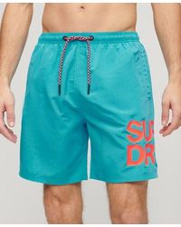 Superdry - Short de bain sportswear logo recyclé longueur 43 cm - Lyst