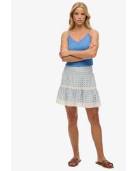 Superdry - & Co Printed Lace Trim Mini Skirt - Lyst