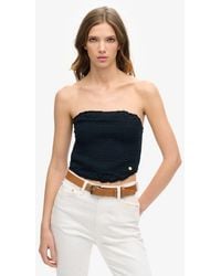 Superdry - & Co Smocked Bandeau Top - Lyst