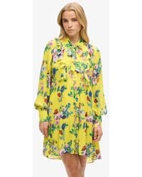 Superdry - Floral Print Studios Off Duty Mini Dress - Lyst