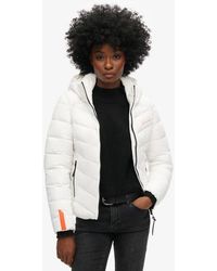 Superdry - & Co Hooded Microfibre Padded Jacket - Lyst