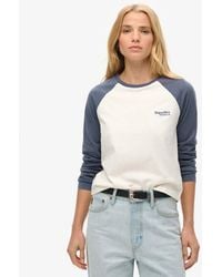 Superdry - & Co Ladies Slim Fit Essential Logo Long Sleeve Baseball Top - Lyst