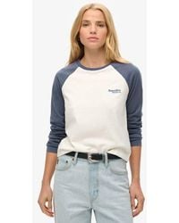 Superdry - & Co Ladies Slim Fit Essential Logo Long Sleeve Baseball Top - Lyst