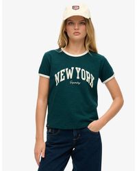 Superdry - & Co Athletic Essential Ringer Fitted T-shirt - Lyst