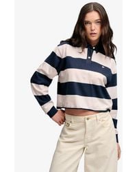 Superdry - & Co Athletic Essential Cropped Stripe Rugby Top - Lyst