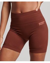 Superdry - & Co Ladies Logo Print Sport Core Seamless Tight Shorts - Lyst