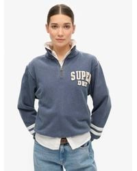 Superdry - Femme Sweat À Col Zippé Et Motif Appliqué Athletic Essentials Taille - Lyst