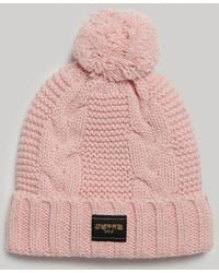 Superdry - & Co Cable Knit Beanie Hat - Lyst