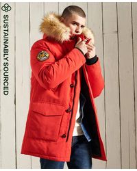 Manteau long Synthétique Superdry pour homme en coloris Rouge Homme Vêtements Manteaux Manteaux courts 