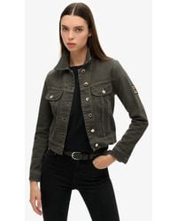 Superdry - Boxy Fit Embellished Graphic St Tropez Workwear Crop Jacket - Lyst