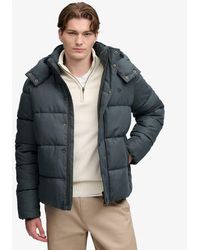Superdry - & Co Premium Hooded Check Puffer Jacket - Lyst
