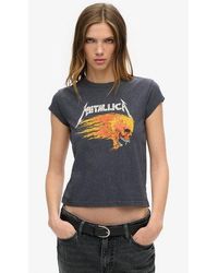 Superdry - Metallica X Ladies Classic Graphic Print Cap Sleeve Band T-shirt - Lyst