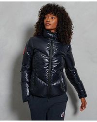 Superdry Leather Alexa Racer Jacket in Black - Lyst