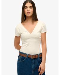 Superdry - & Co Cap Sleeve Corset Top - Lyst
