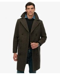 Superdry - Homme Manteau Long En Laine Mélangée - Lyst