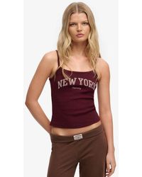 Superdry - & Co Athletic Essentials Graphic Print Cami Top - Lyst