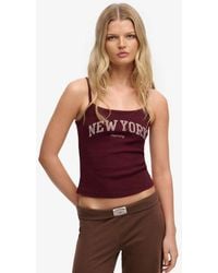 Superdry - & Co Athletic Essentials Graphic Print Cami Top - Lyst
