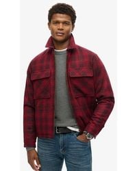 Superdry - Surplus Wool Check Zip Through Overshirt - Lyst