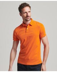 Superdry - Jersey Polo Shirt Orange - Lyst