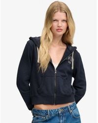 Superdry - & Co Athletic Essentials Printed Cropped Zip Hoodie - Lyst