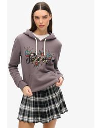 Superdry - & Co Tattoo Script Graphic Hoodie - Lyst