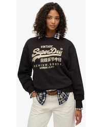 Superdry - Versierde Vintage Logo Losse Sweater - Lyst