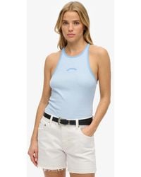 Superdry - & Co Essential Logo Striped Racer Vest Top - Lyst