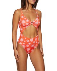 DSquared² Synthetik Wendbarer Badeanzug in Orange Damen Bekleidung Bademode und Strandmode Monokinis und Badeanzüge 