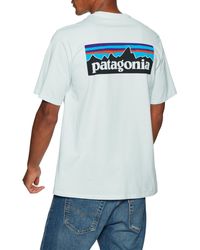 Patagonia P6 Logo Responsibilitee T-shirt Korte Mouwen - Wit