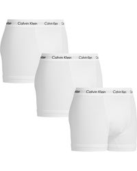 Calvin Klein Core Cotton Stretch Pack Of 3 Trunk Boxershorts - Wit