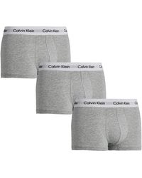 Calvin Klein 3 Pack Core Cotton Stretch Low Rise Trunk Boxershorts - Grijs