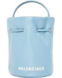 Balenciaga Leather Everyday Xs Bucket Bag - Blue