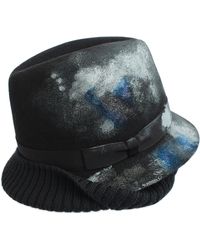 Yohji Yamamoto Hat With Paint Marks - Black