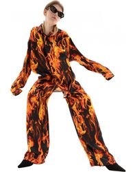 Vetements Fire Pyjama Shirt - Orange