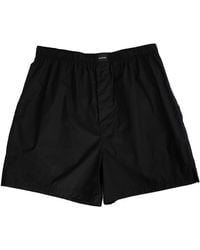 Balenciaga Cotton Boxer Shorts In - Black
