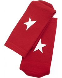 Golden Goose Star Collection Socks With Contrasting Star - Red