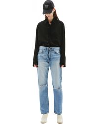 Junya Watanabe Straight Distressed Jeans - Black