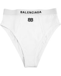 Balenciaga High Waist Briefs With Logo - White